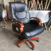 Ghế giám đốc cũ tay gỗ bọc da cao cấp