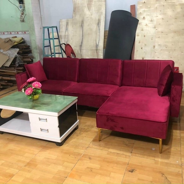 thanh ly sofa L boc vai nhung