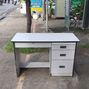 Bàn làm việc cũ 3 hộc Hòa Phát màu xám