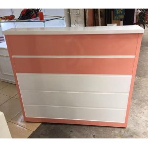 Bàn quầy thu ngân 1m2 trắng hồng phấn giá rẻ