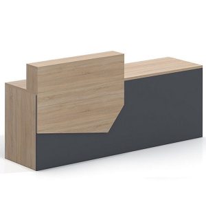 Quầy lễ tân 1m6 vàng phối đen hiện đại