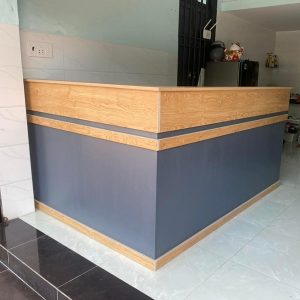 Quầy lễ tân chữ L 1m6 x 1m4 giá rẻ