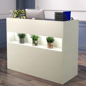 Quầy thu ngân chữ U 1m2 full trắng