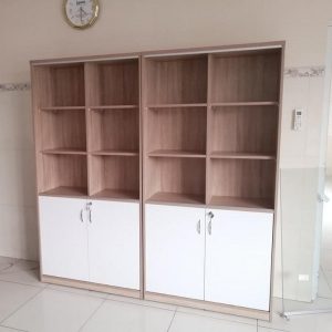 Tủ trưng bày 2m x 2m nâu trắng