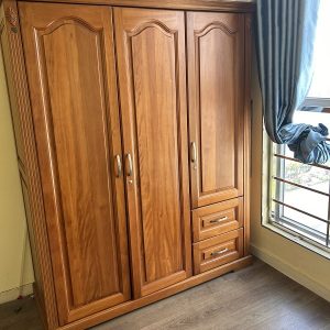 Tủ Quần Áo Gỗ Tự Nhiên 3 Cánh