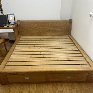 Giường Gỗ Sồi Có Ngăn Kéo