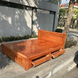 Giường Gỗ Sồi Dát Phản