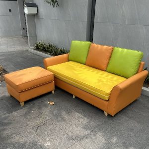 Sofa Da Kèm Đôn