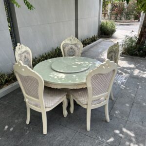 Bàn Ăn Tân Cổ Điển Mặt Đá