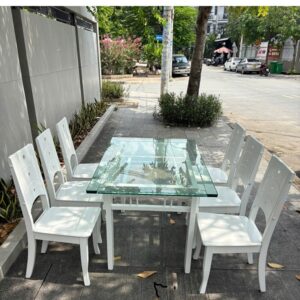 Bàn Ăn 6 Ghé Mặt Kính