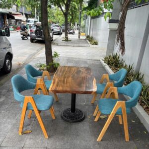 Bàn Ăn 4 Ghế Gỗ Nguyên Khối
