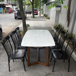 Bàn Ăn mặt Đá 6 Ghế