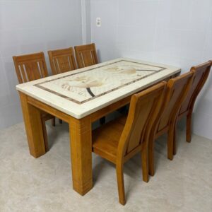 Bàn Ăn 6 Ghế Mặt Đá