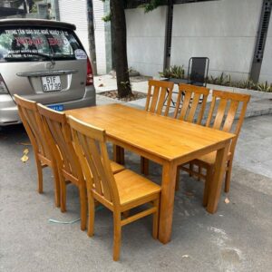 Bàn Ăn 6 Ghế Gỗ Sồi